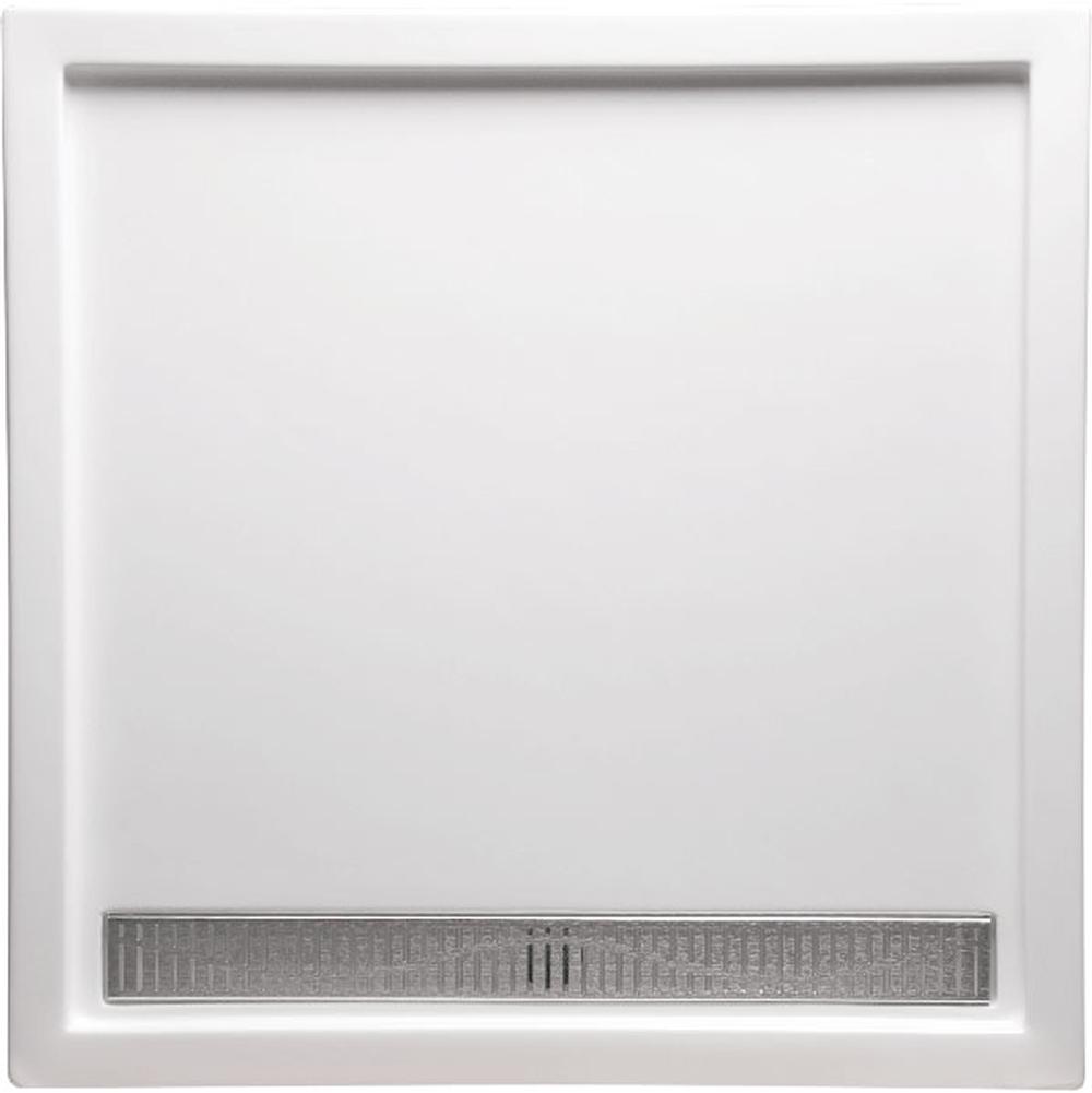 Americh 38'' x 38'' Single Threshold DS Base w/Channel Drain - Biscuit