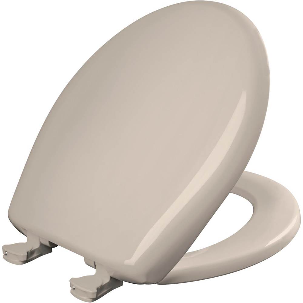 Bemis Round Plastic Toilet Seat with WhisperClose with EasyClean & Change Hinge and STA-TITE in Blush