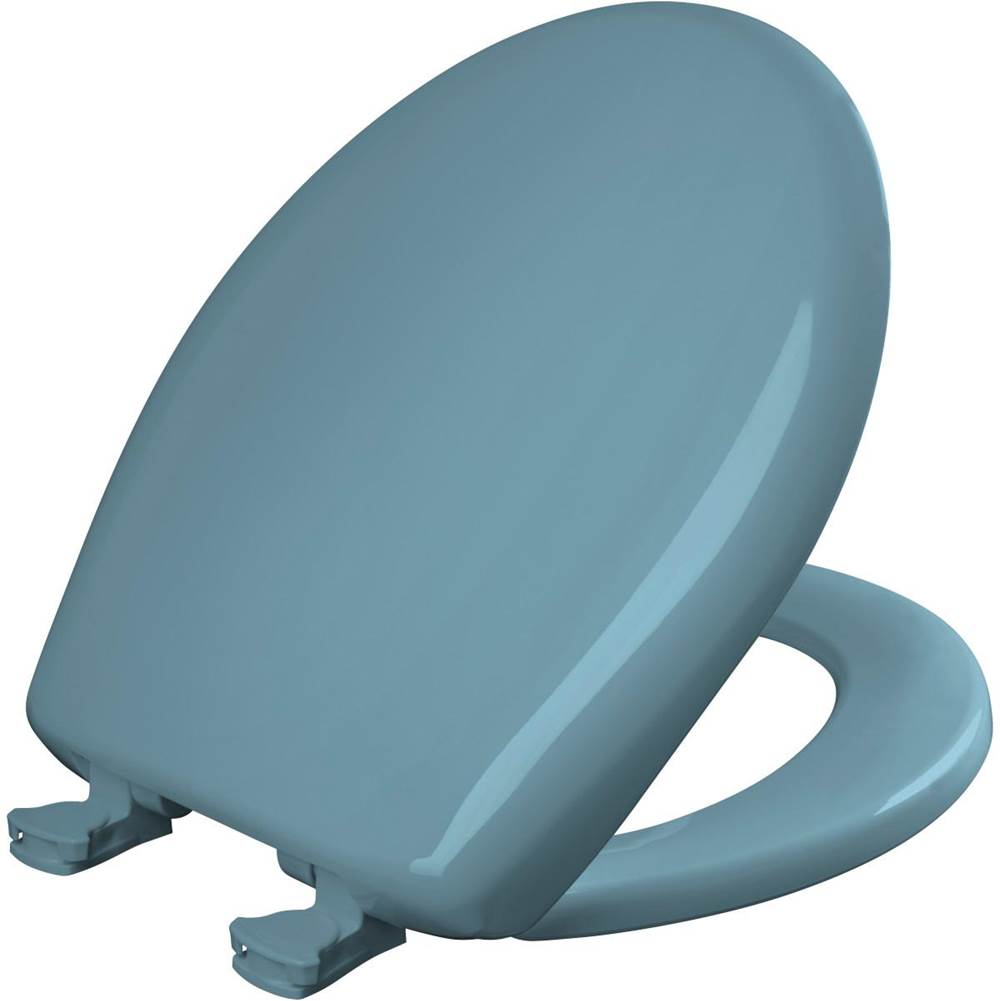 Bemis Round Plastic Toilet Seat with WhisperClose with EasyClean & Change Hinge and STA-TITE in Regency Blue