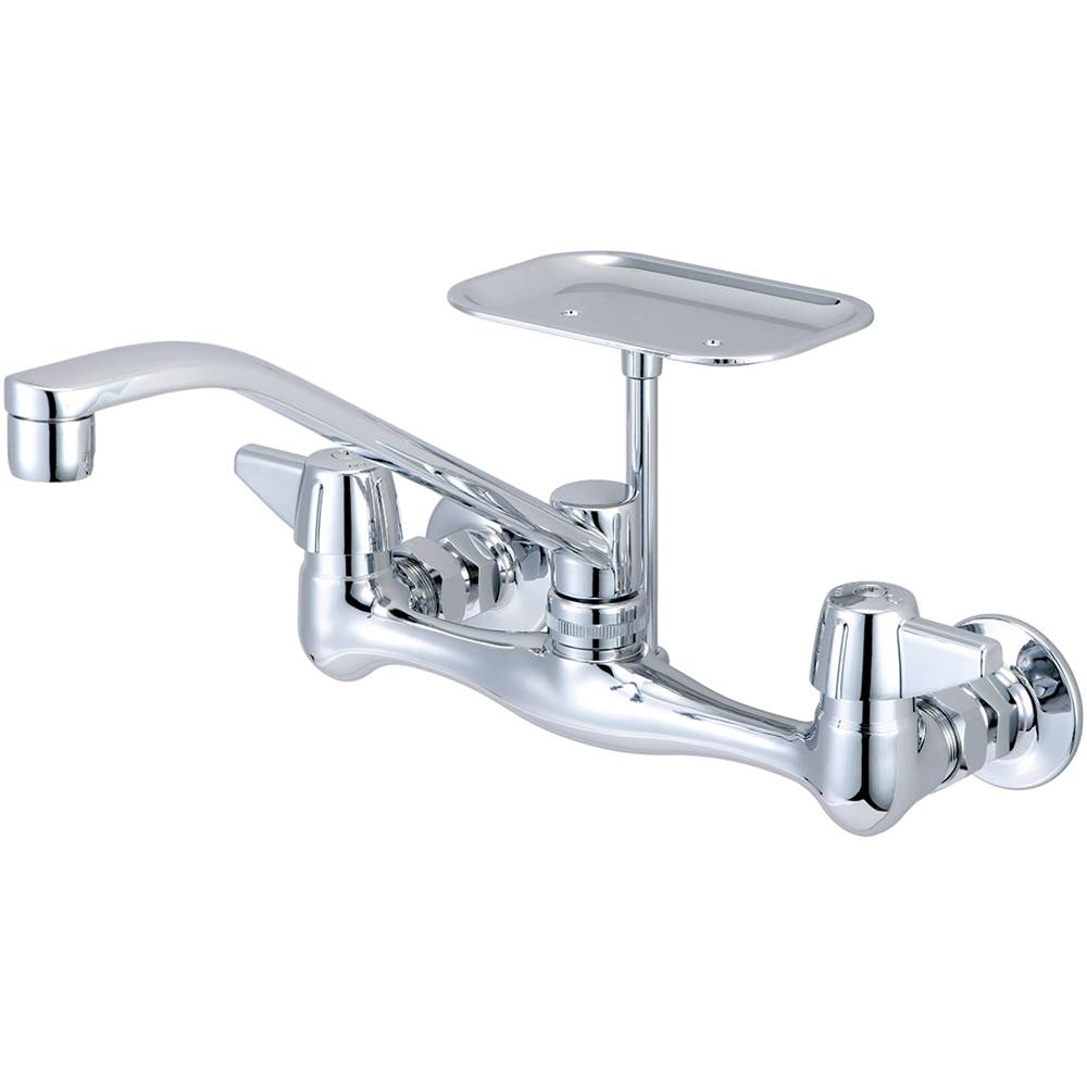 Central Brass Kitchen-Wallmount 7-7/8'' To 8-1/8'' Two Canopy Hdls 8'' D Style Spt Soap Dish-Pc