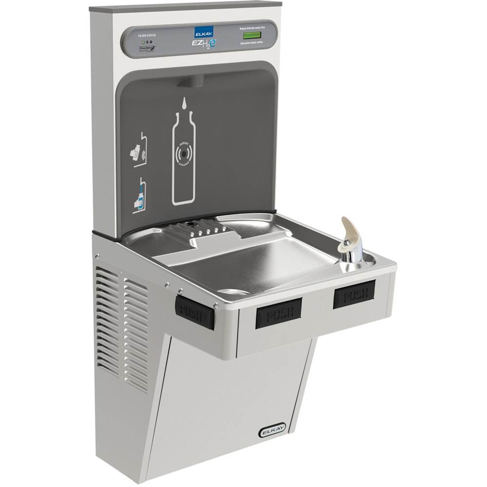Elkay ezH2O Bottle Filling Station with Mechanically Activated, Single ADA Cooler Filtered Refrigerated Stainless