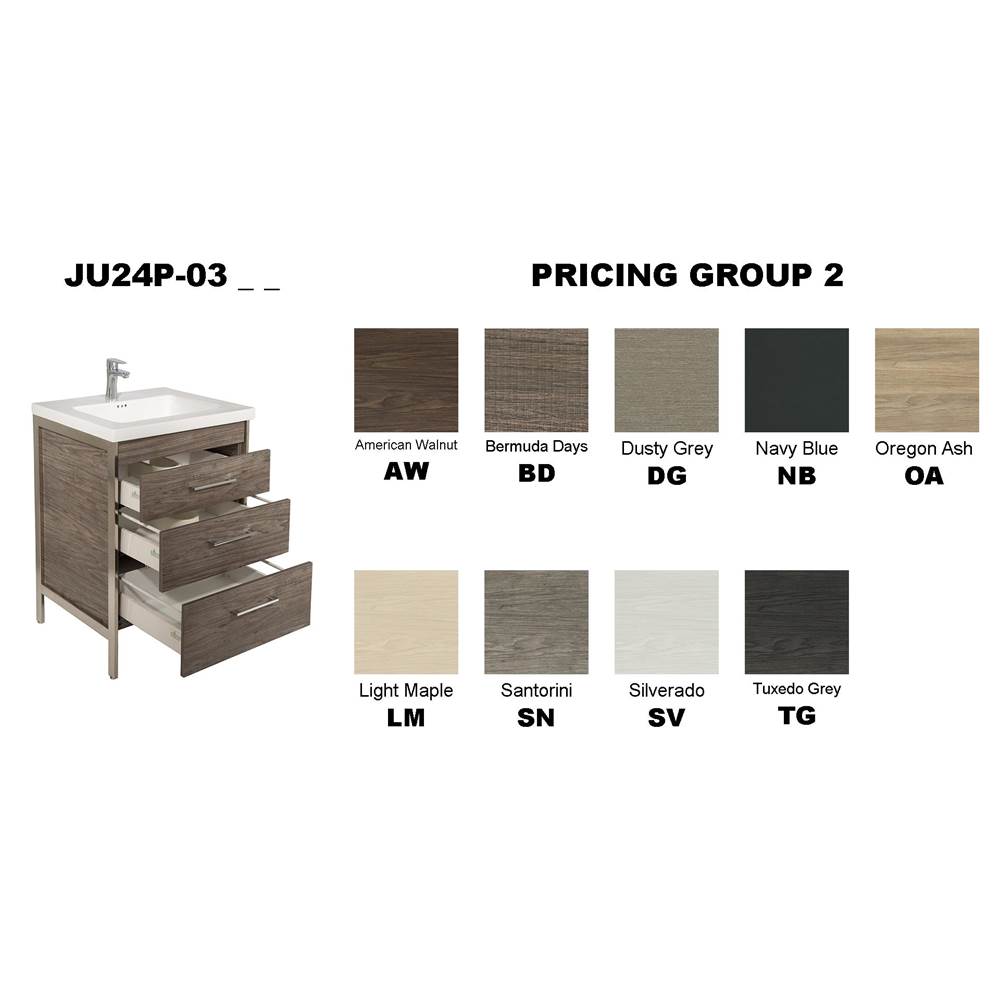 Empire Industries JUPITER 24 POLISHED 3-DRAWERS FOR  25X22 TOPS IN AMERICAN WALNUT