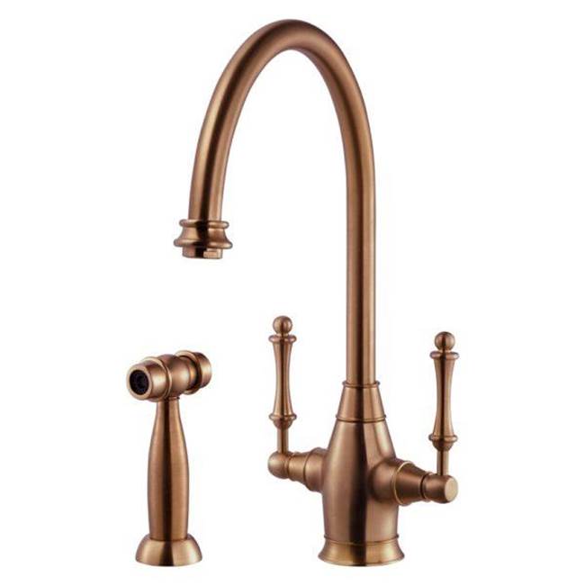 Hamat Traditional Brass Faucet with Side Spray in Antique Copper