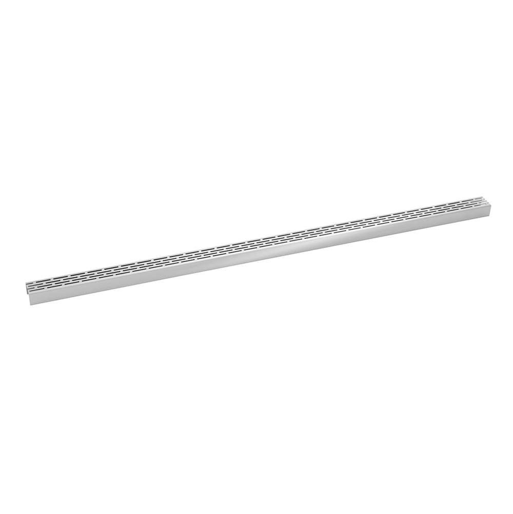 Infinity Drain 96'' Perforated Offset Slot Pattern Grate for S-LT 38 in Satin Stainless