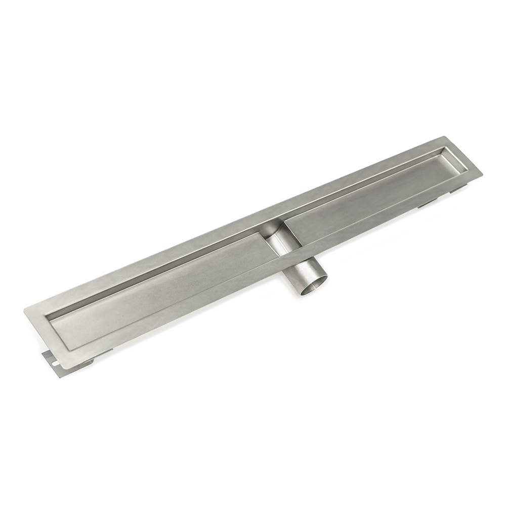 Infinity Drain 48'' Stainless Steel Side Outlet Channel for FT Series with 2'' No Hub Outlet