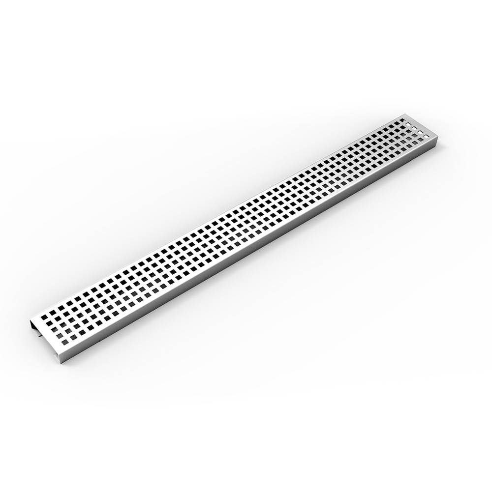 Infinity Drain 54'' Perforated Squares Pattern Grate for USQ Universal Infinity Drain™ in Polished Stainless