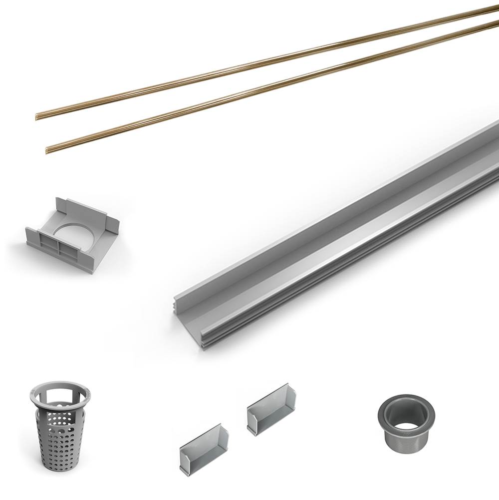 Infinity Drain 96'' Rough Only Kit for S-LAG 65, S-LT 65, and S-LTIF 65 series. Includes PVC Components and Channel Trim
