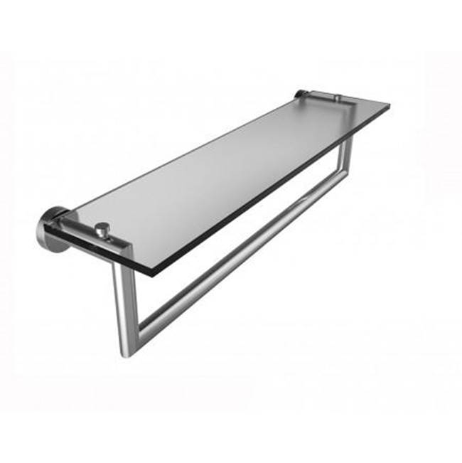 Kartners OSLO - 24-inch Glass Shelf with Towel Rail-Polished Chrome