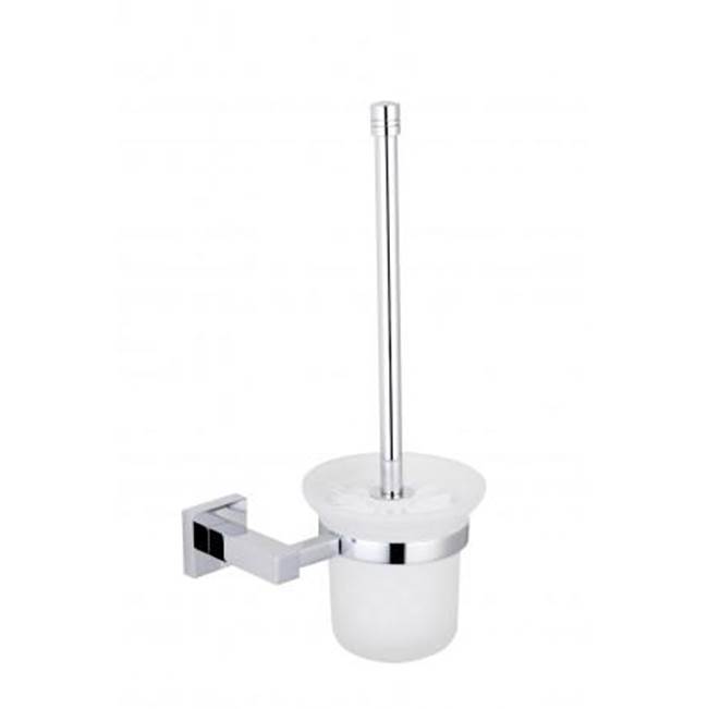 Kartners LONDON - Wall Mounted Toilet Brush Set with Frosted Glass-Brushed Bronze