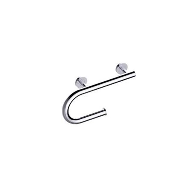 Kartners Grab Bar with Paper Holder (Right)-Polished Chrome