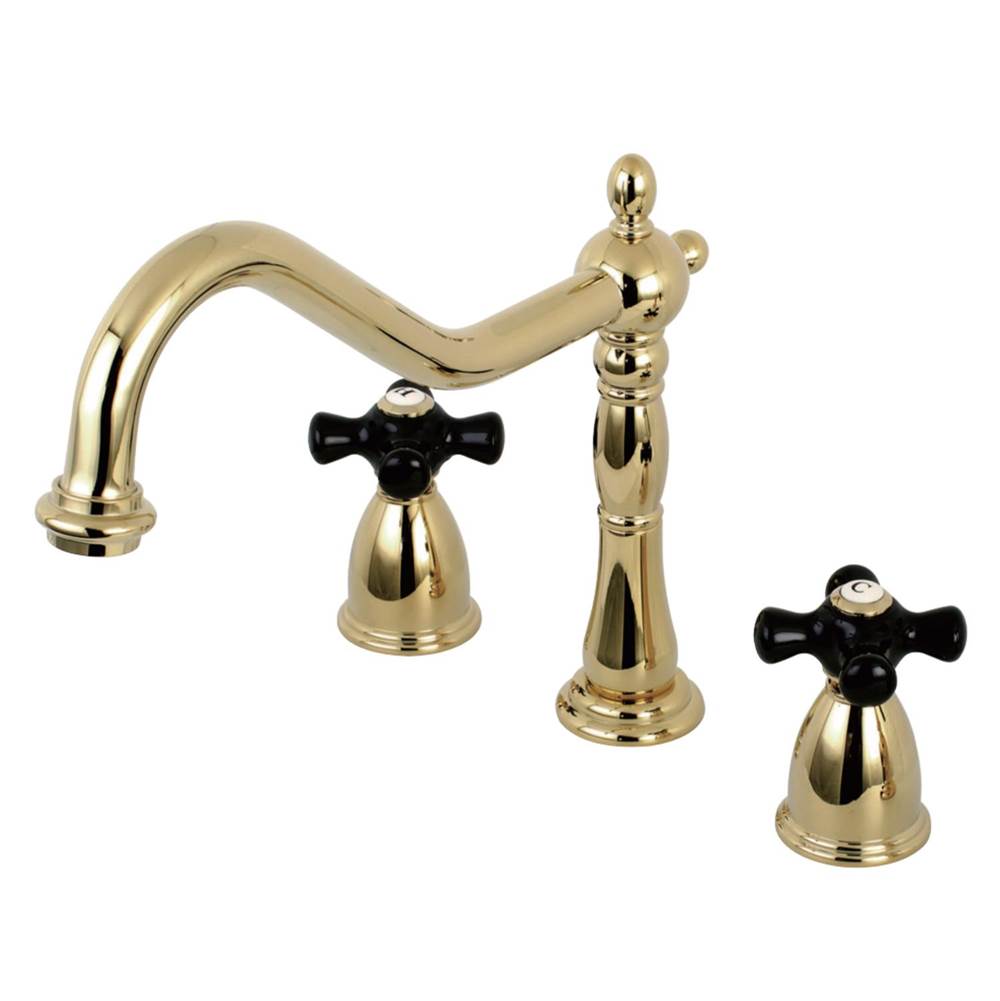 Kingston Brass Widespread Kitchen Faucet, Polished Brass