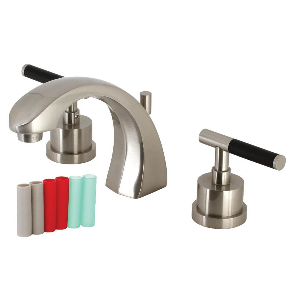 Kingston Brass Kaiser Widespread Bathroom Faucet with Brass Pop-Up, Brushed Nickel