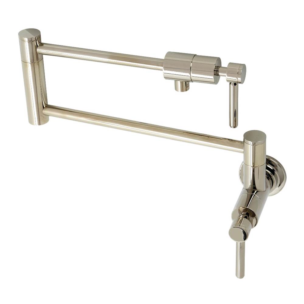 Kingston Brass Concord Wall Mount Pot Filler, Polished Nickel
