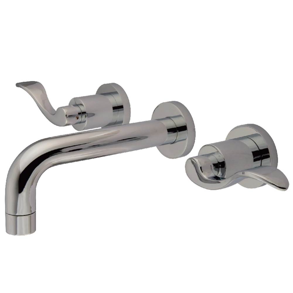 Kingston Brass NuWave 2-Handle Wall Mount Bathroom Faucet, Polished Chrome