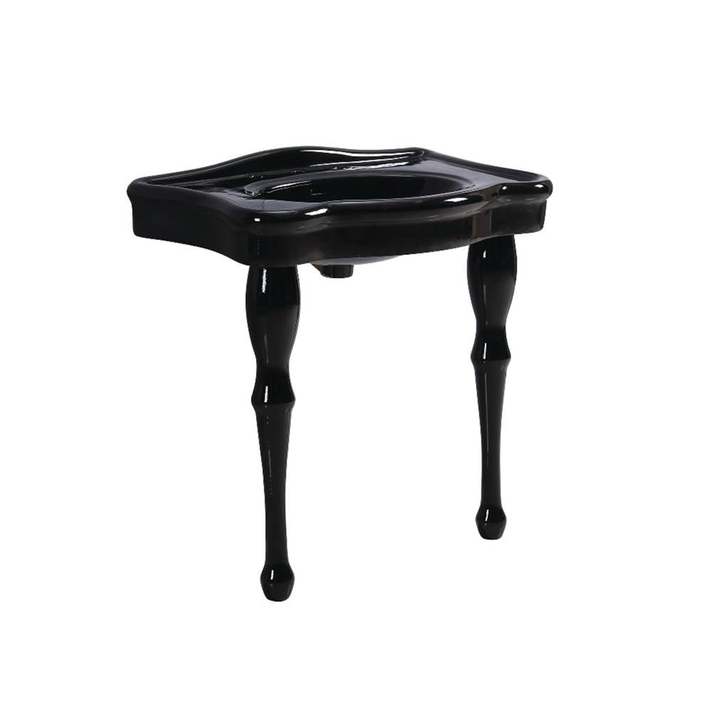 Kingston Brass Imperial 32-Inch Ceramic Console Sink (8-Inch Faucet Holes), Black