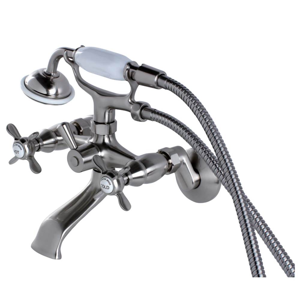 Kingston Brass Essex Clawfoot Tub Faucet with Hand Shower, Brushed Nickel