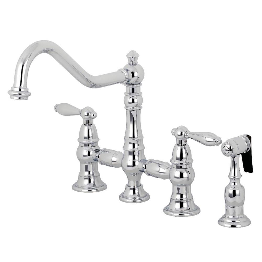 Kingston Brass Kitchen Faucet with Side Sprayer, Polished Chrome