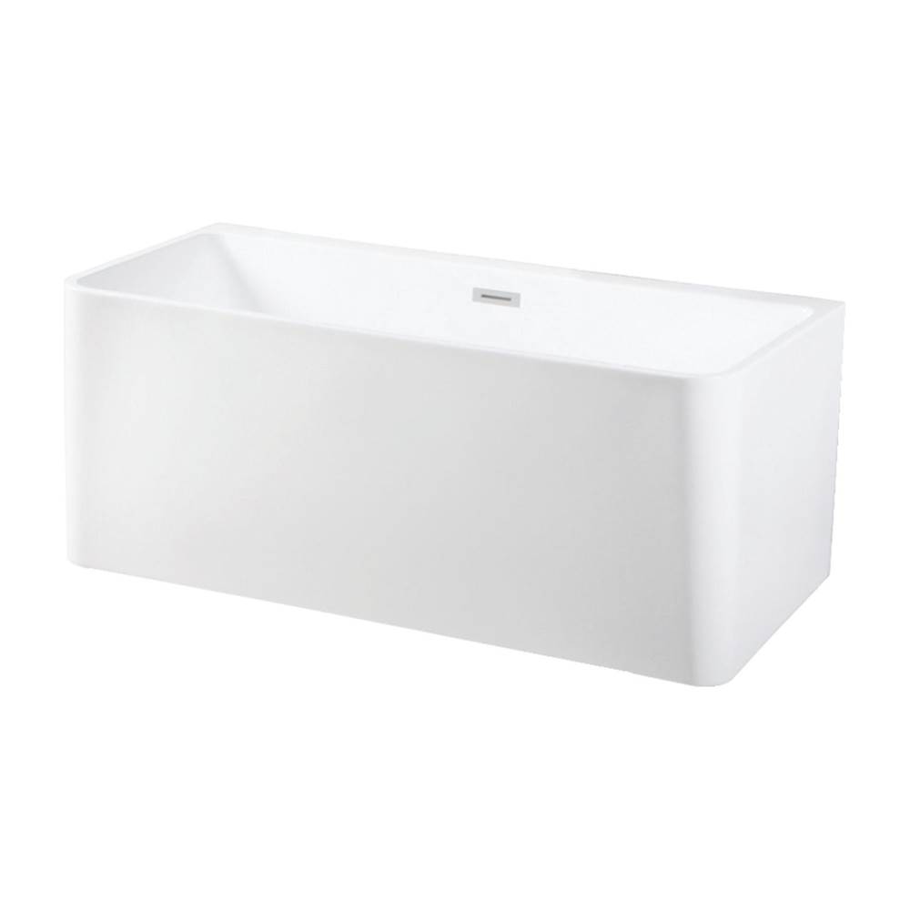 Kingston Brass Aqua Eden 59-Inch Acrylic Freestanding Tub with Drain, White