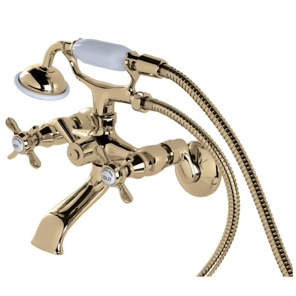 Kingston Brass Essex Clawfoot Tub Faucet with Hand Shower, Polished Brass