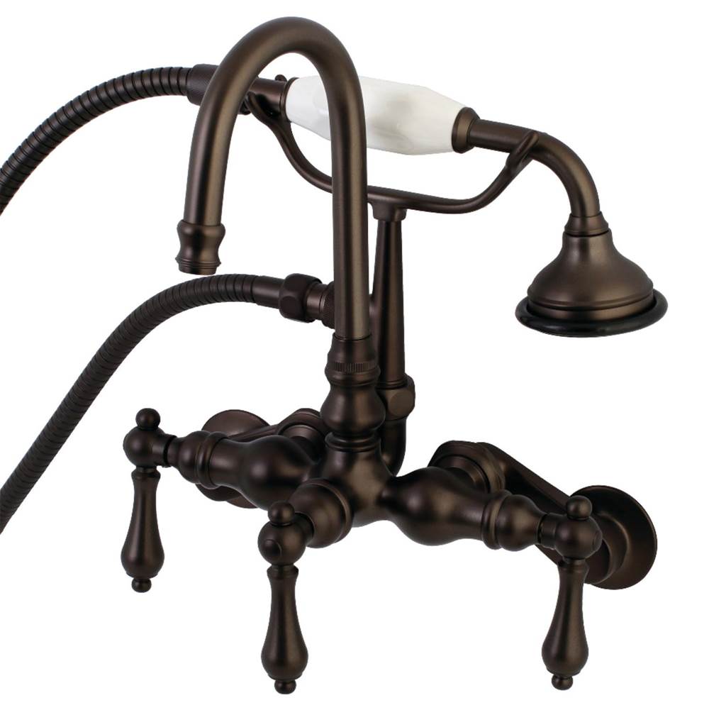 Kingston Brass Aqua Vintage Wall Mount Clawfoot Tub Faucets, Oil Rubbed Bronze