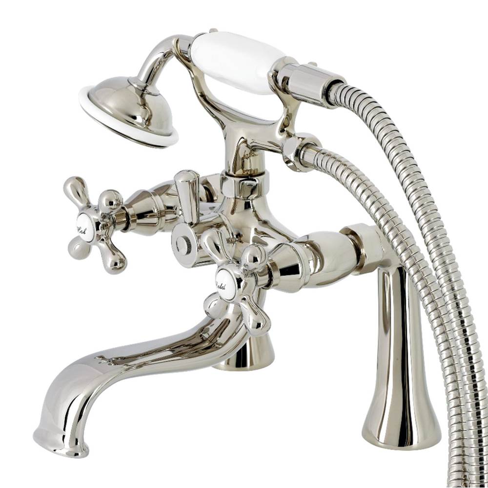 Kingston Brass Kingston Deck Mount Clawfoot Tub Faucet with Hand Shower, Polished Nickel