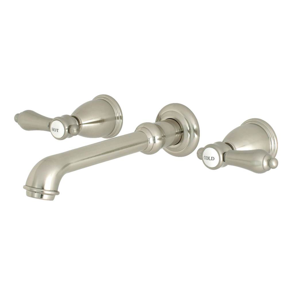 Kingston Brass Two-Handle Wall Mount Bathroom Faucet, Brushed Nickel