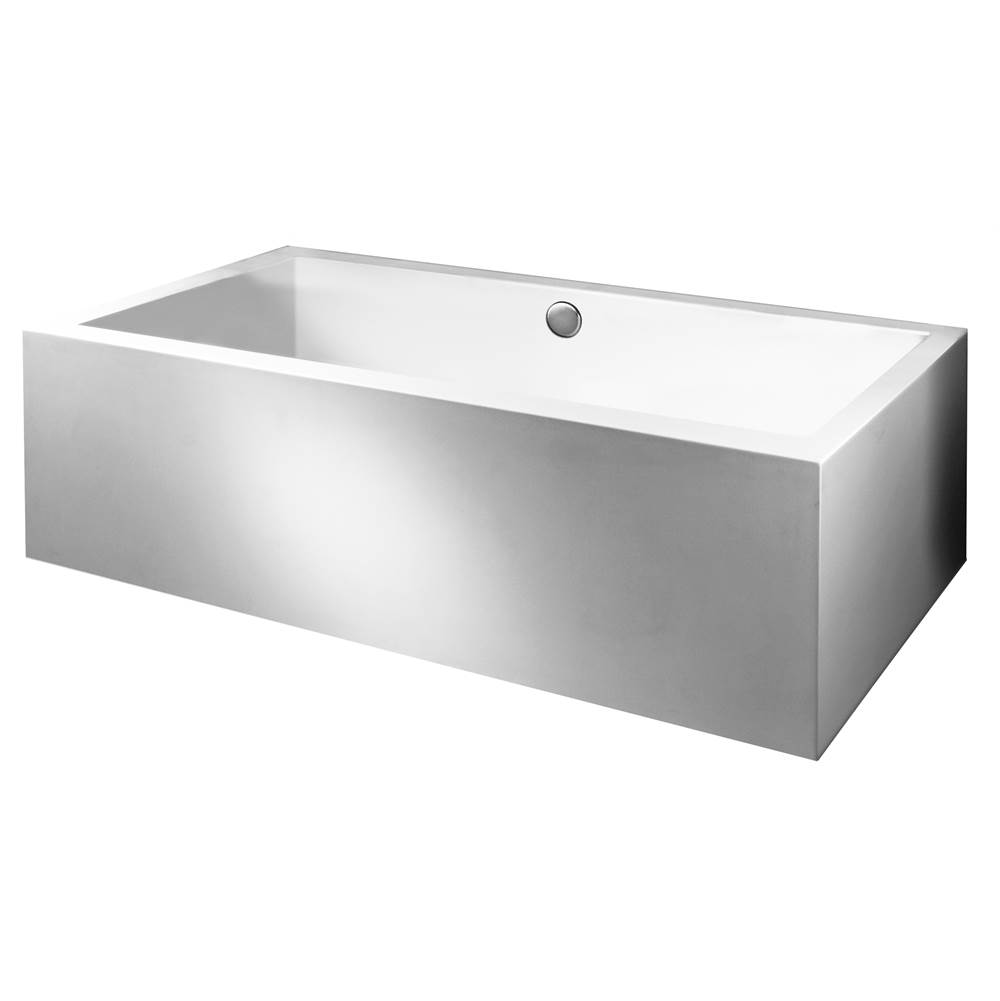 MTI Baths Andrea 8A Acrylic Cxl Sculpted 1 Side Air Bath - White (71.625X36)