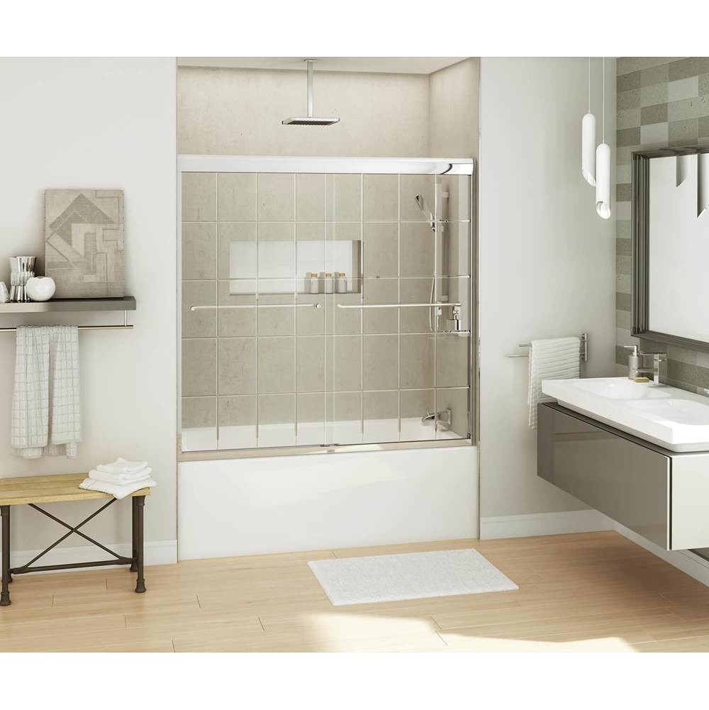 Maax Kameleon SC 55-59 x 57 in. 8 mm Sliding Tub Door for Alcove Installation with French Door glass in Chrome