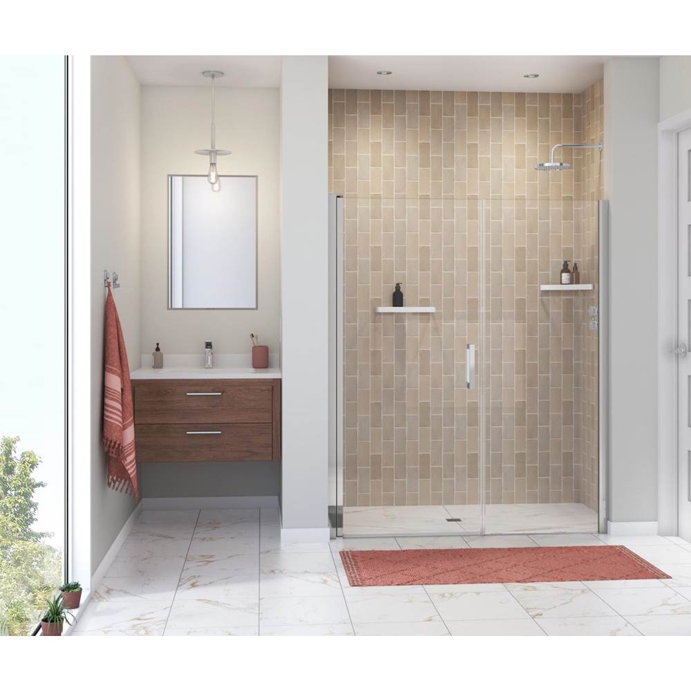 Maax Manhattan 53-55 x 68 in. 6 mm Pivot Shower Door for Alcove Installation with Clear glass & Square Handle in Chrome