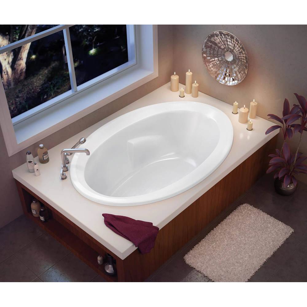 Maax Twilight 60 x 42 Acrylic Drop-in End Drain Combined Whirlpool & Aeroeffect Bathtub in White