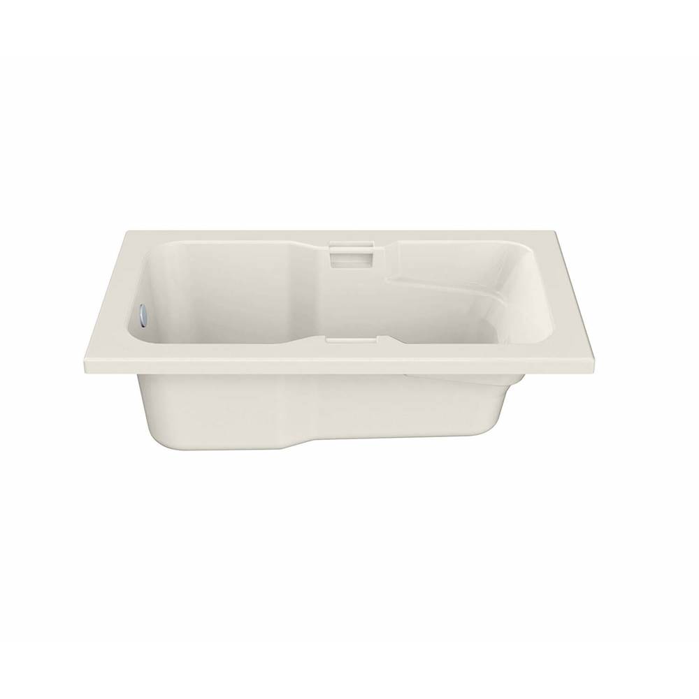 Maax Lopez 6636 Acrylic Alcove End Drain Combined Whirlpool & Aeroeffect Bathtub in Biscuit