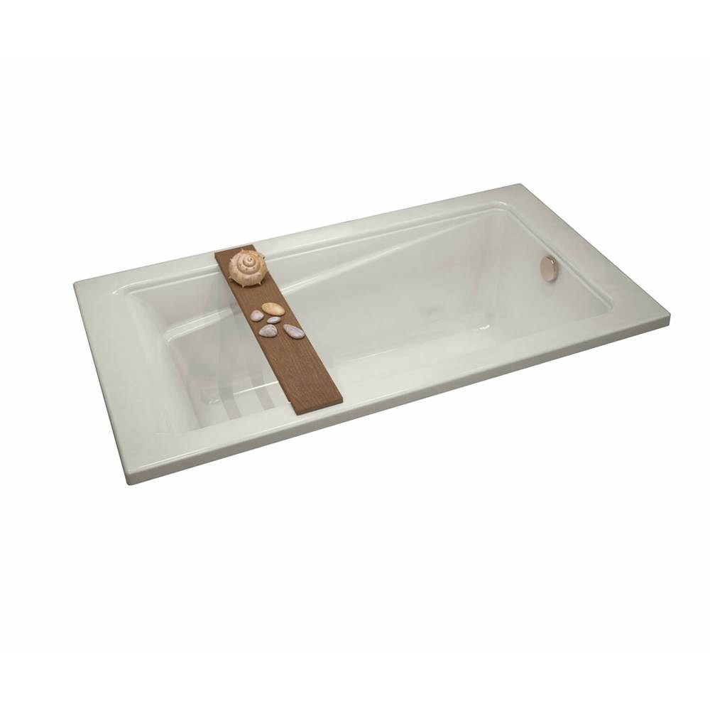 Maax Exhibit 6634 Acrylic Drop-in End Drain Combined Whirlpool & Aeroeffect Bathtub in Biscuit