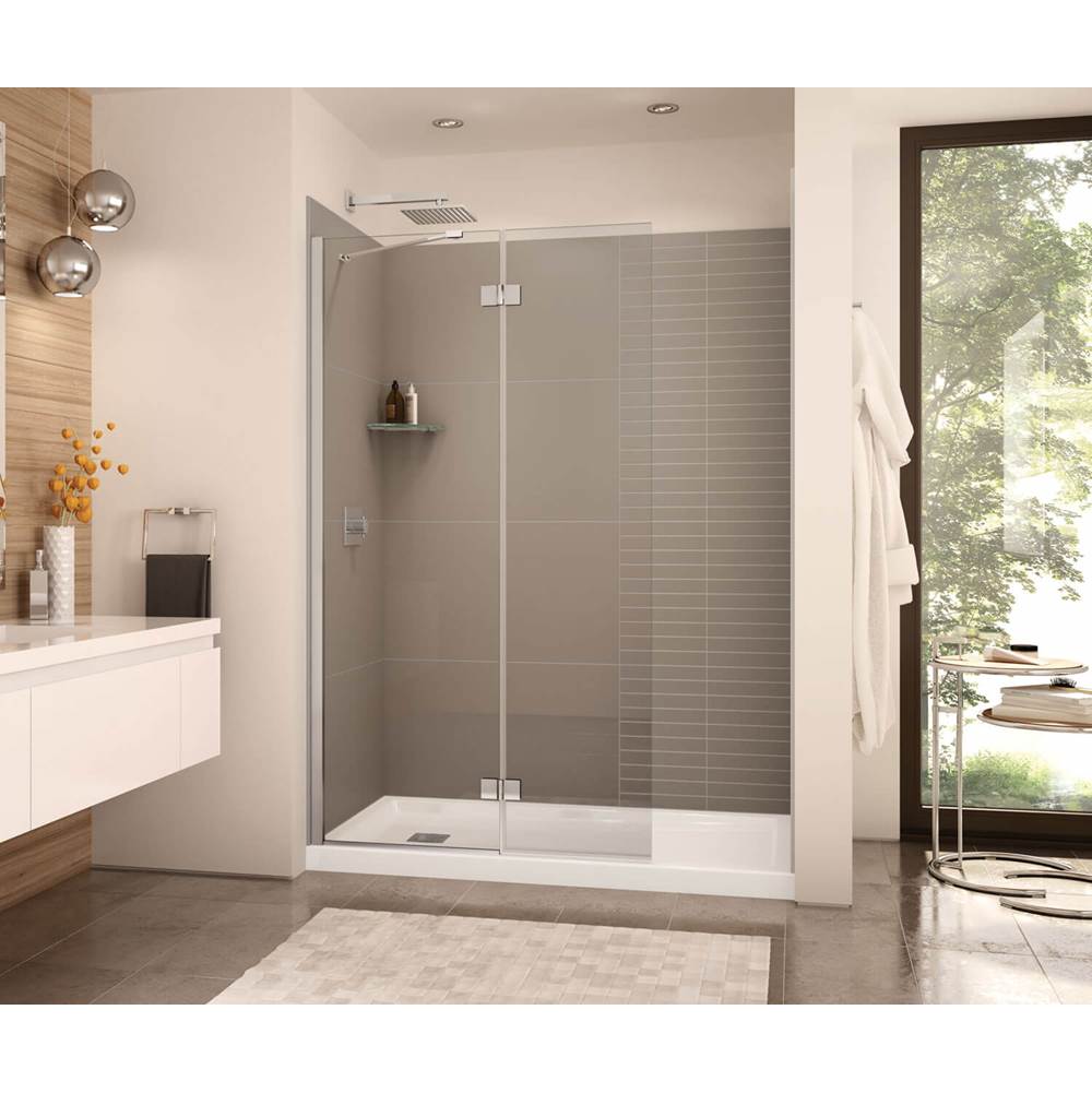 Maax Edge Duo 42 x 75 in. 8 mm Pivot Shower Shield for Alcove Installation with Clear glass in Chrome