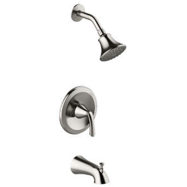 OmniPro Single Handle Bn Tub & Shower Trim Only, Metal Slip On Diverter Spout, Metal Lever Handle, Showerhead With Brass Ball Joint, Less Rough-In Valve, Job