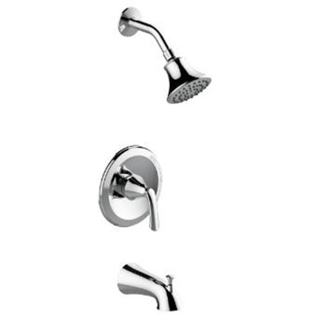 OmniPro Single Handle Cp Tub & Shower Trim Only, Metal Slip On Diverter Spout, Metal Lever Handle, Showerhead With Brass Ball Joint, Less Rough-In Valve, Job