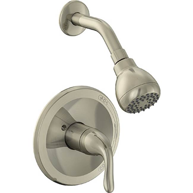 OmniPro Brushed Nickel Shower Trim Only  Metal Lever Hndl, Decorative Shower Head, JOB Pack