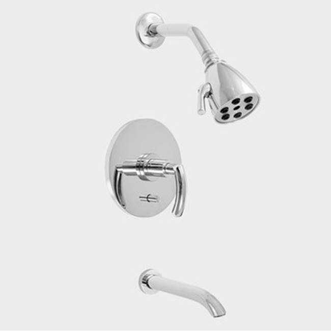 Sigma Pressure Balanced Tub & Shower Set With 9'' Plate Trim Prana Satin Gold .54
