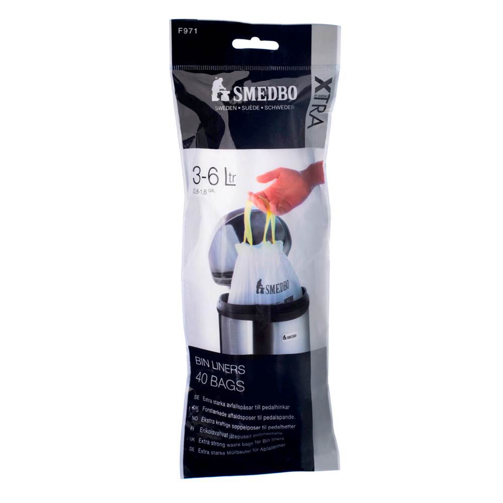 Smedbo Garbage Can Bin Liners Fits 1- 1 1/2 Gallons - 40 Bags