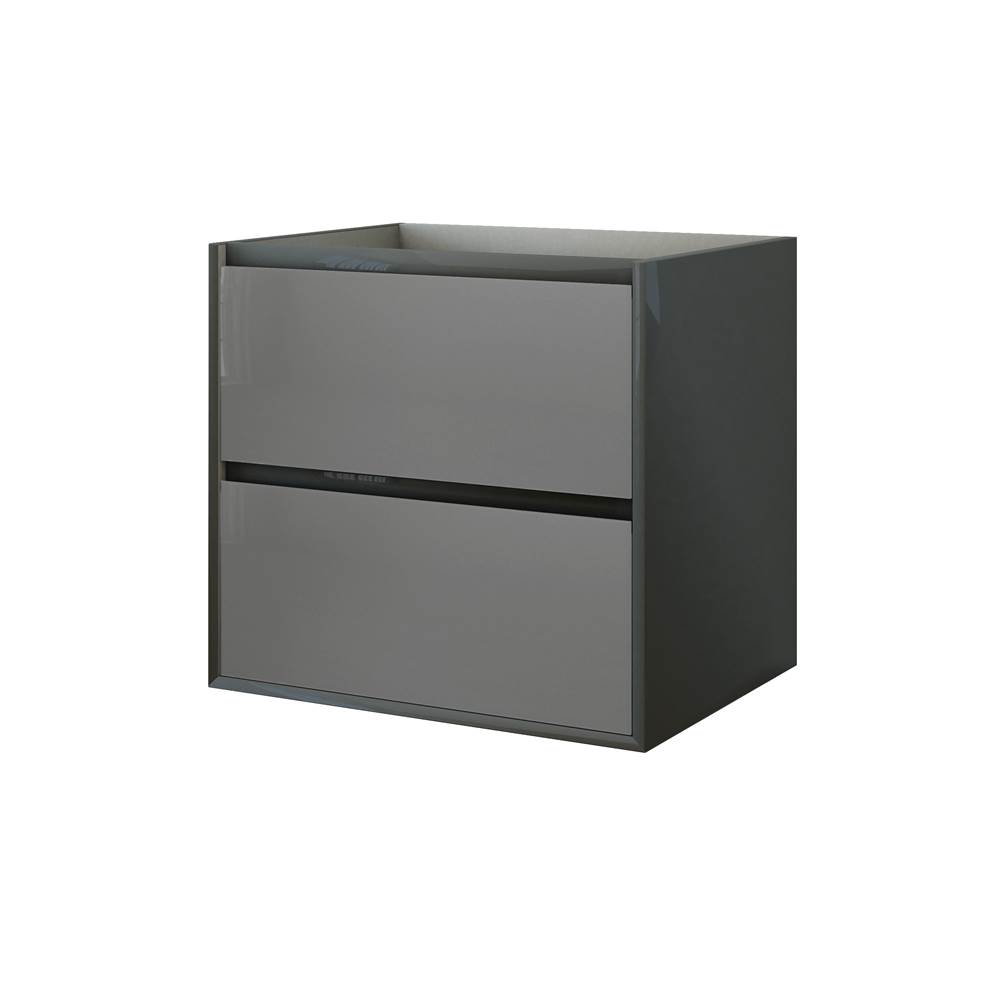 Sapphire Bath 23.6'' Glass Collection Base Cabinet Anthracite / Glass W/ (2 Drawers)