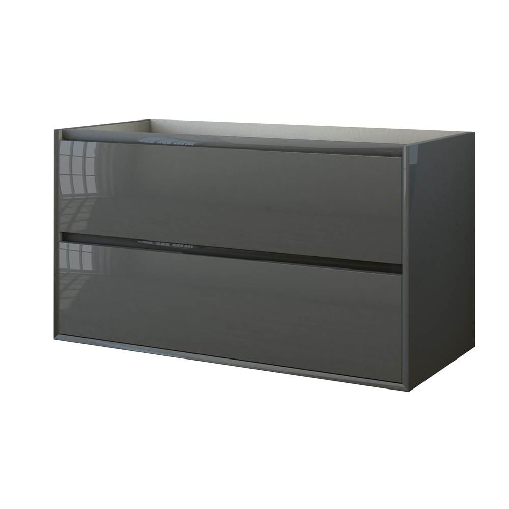Sapphire Bath 39.4'' Glass Collection Base Cabinet Anthracite W/ (2 Drawers)