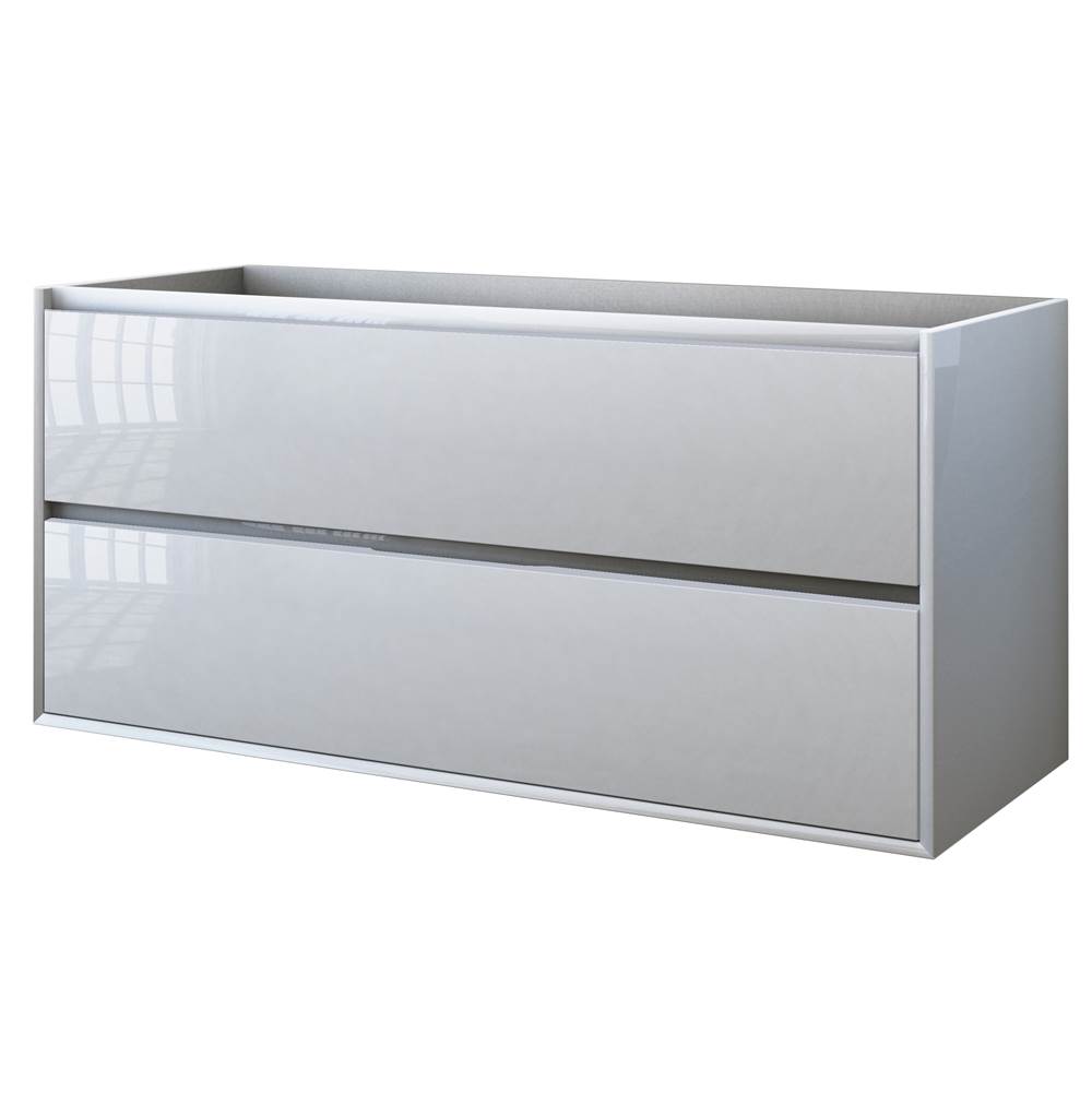 Sapphire Bath 47.2'' Glass Collection Base Cabinet White Glossy W/ (2 Drawers)