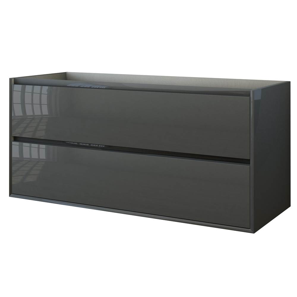 Sapphire Bath 47.2'' Glass Collection Base Cabinet Anthracite W/ (2 Drawers)