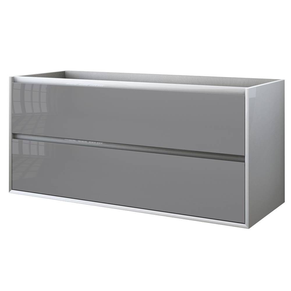 Sapphire Bath 47.2'' Glass Collection Base Cabinet White Glossy / Glass W/ (2 Drawers)