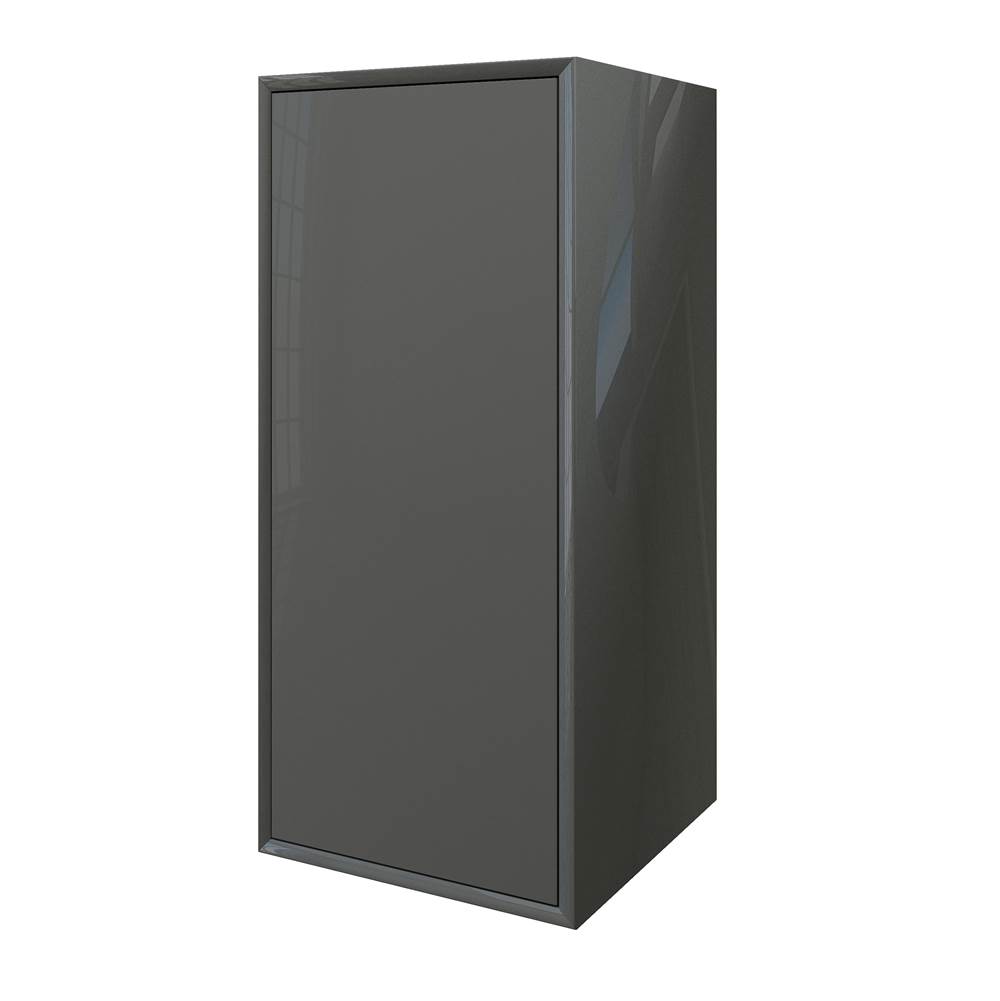 Sapphire Bath 13.8''W x 30.3''H Glass Collection Linen Cabinet Cabinet Anthracite