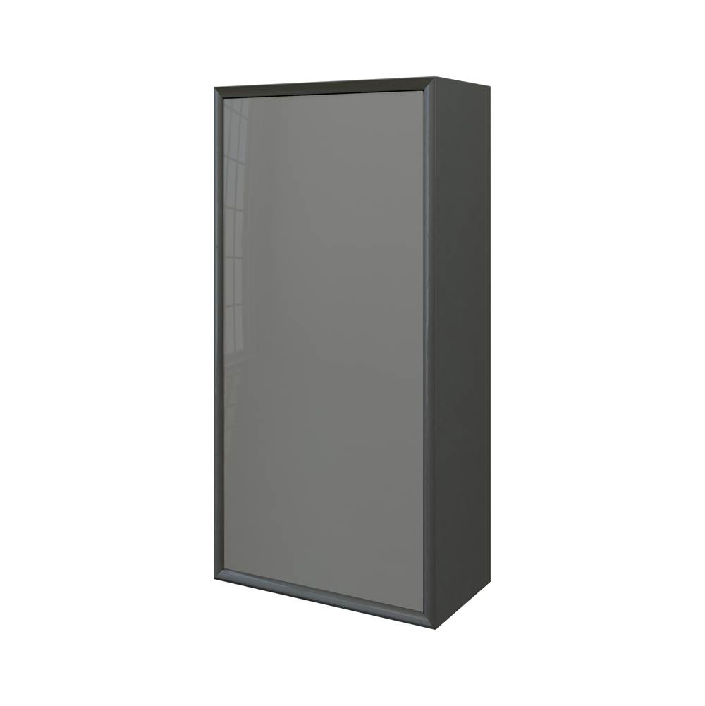 Sapphire Bath 13.8''W x 27.5''H Glass Collection Linen Cabinet Anthracite / Glass