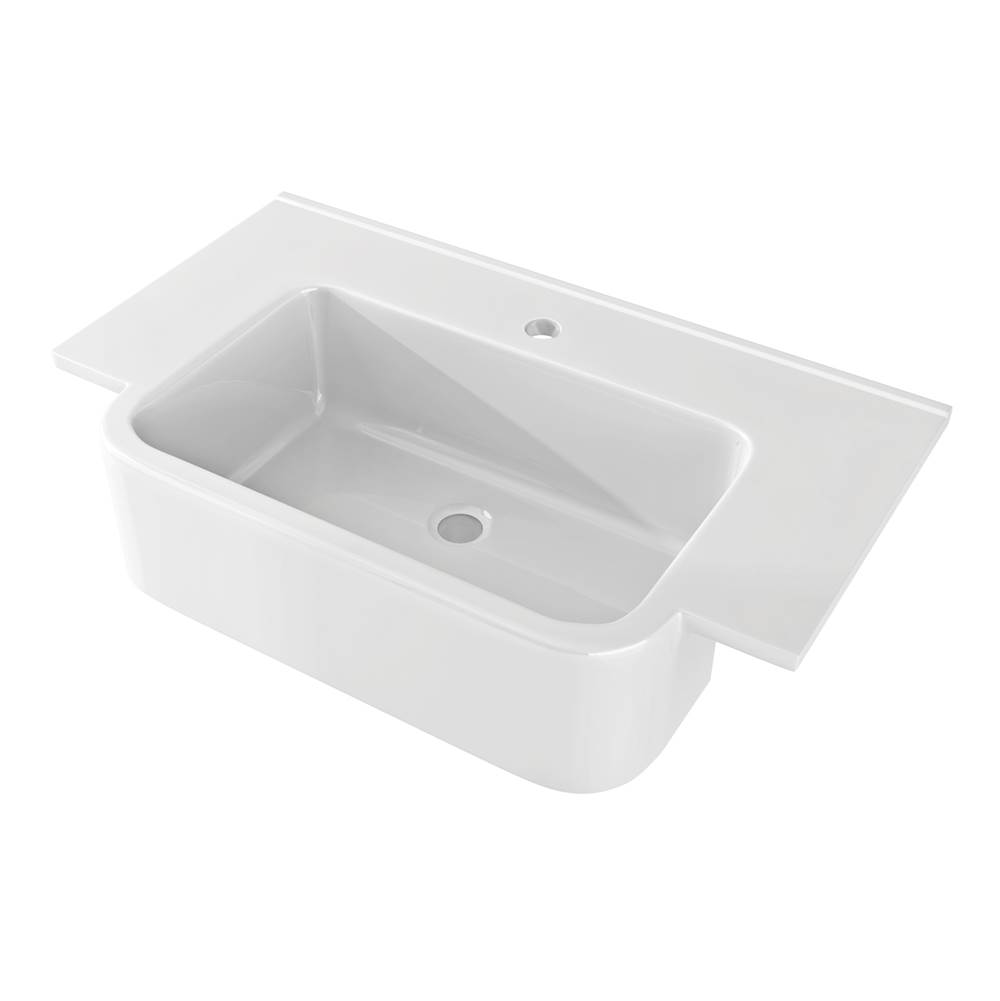 Sapphire Bath 27.8'' Integrated Resin Sink White