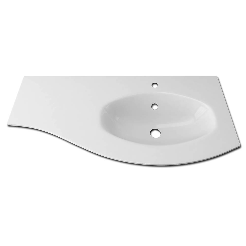 Sapphire Bath 40.9'' Integrated  Left Side Resin Sink White