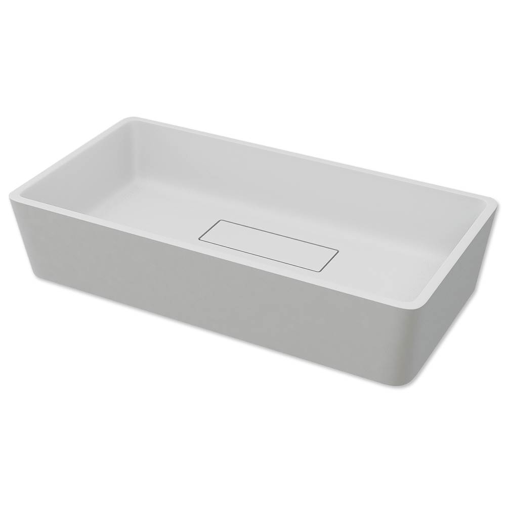 Sapphire Bath 24.8'' Matt White Solid Surface Vessel Sink