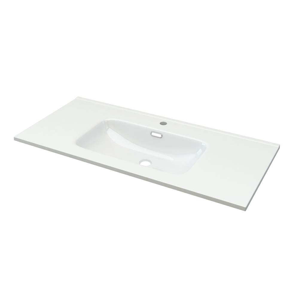 Sapphire Bath 39.8'' Ceramic Integrated White Sink