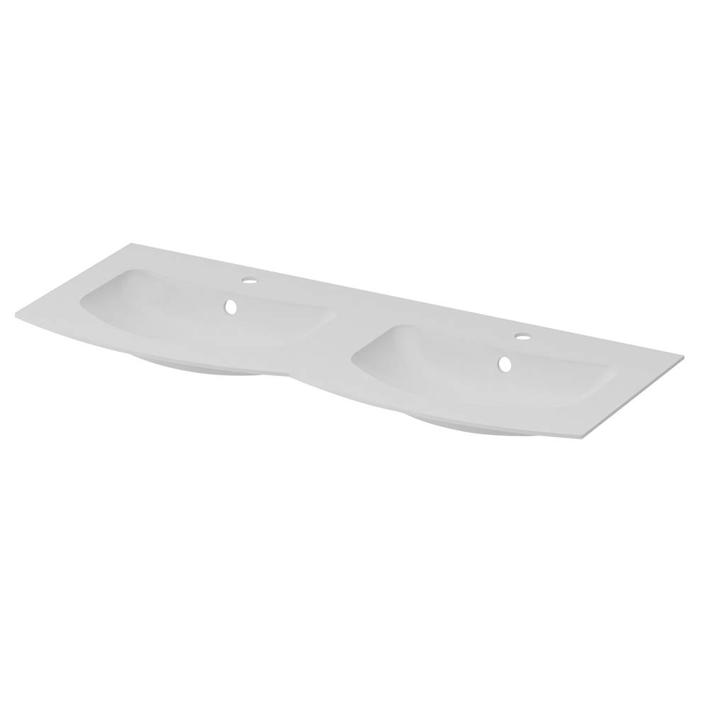Sapphire Bath 47.2''W x 0.3''H x 49''D Soho Collection Solid surface Double Integrated sink Matte White